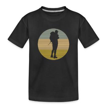 Bergsteigen - Kinder Premium Bio T-Shirt - Schwarz - Vorne