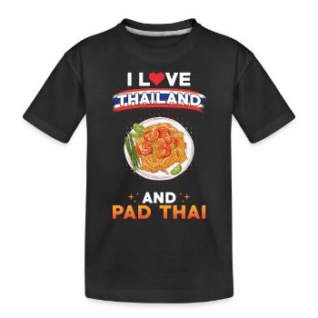 Pad Thai Thailand Thai Cuisine - Kids' Premium Organic T-Shirt - black - Front
