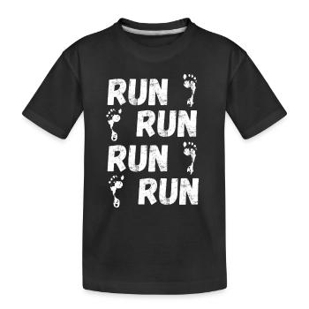 laufen, joggen, joggen, läufer - Kinder Premium Bio T-Shirt - Schwarz - Vorne