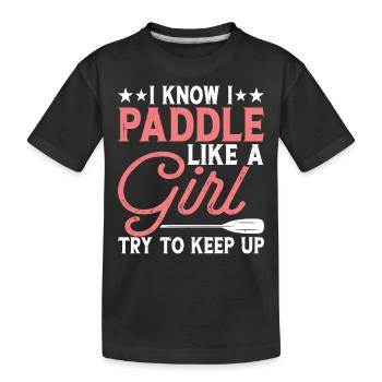 Kajak Kajakfahrer Kajaker - Kinder Premium Bio T-Shirt - Schwarz - Vorne