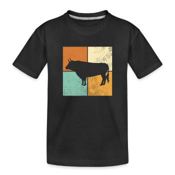 Stier - Kinder Premium Bio T-Shirt - Schwarz - Vorne