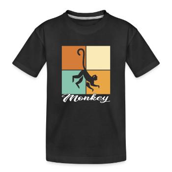 Monkey - Kids' Premium Organic T-Shirt - black - Front