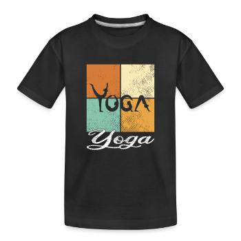 Yoga - Kids' Premium Organic T-Shirt - black - Front