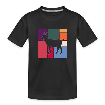 Ziege - Kinder Premium Bio T-Shirt - Schwarz - Vorne