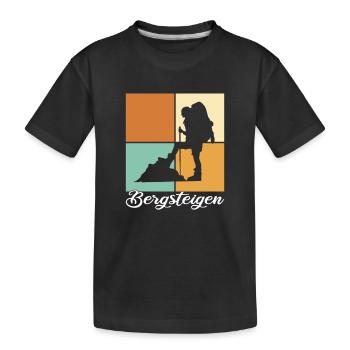 Bergsteigen - Kinder Premium Bio T-Shirt - Schwarz - Vorne