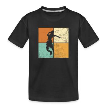 Badminton - Kids' Premium Organic T-Shirt - black - Front