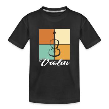 Geige - Kinder Premium Bio T-Shirt - Schwarz - Vorne