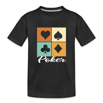 Poker - Kinder Premium Bio T-Shirt - Schwarz - Vorne