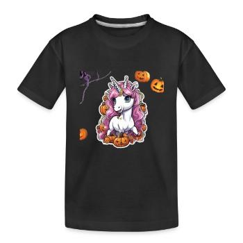 Licorne Halloween Licornes Licorne Helloween - T-shirt bio Premium Enfant - noir - Devant