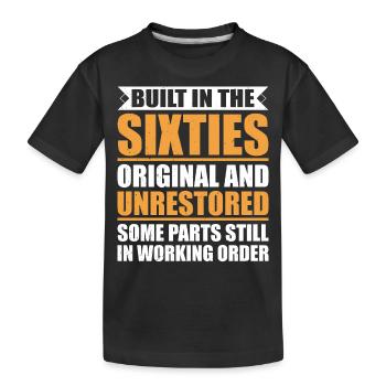 Built sixties original 50th birthday - Kids' Premium Organic T-Shirt - black - Front