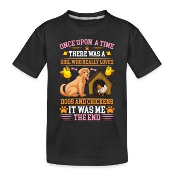 Chiens Poulets Fermiers Poulets Chiens Amants - T-shirt bio Premium Enfant - noir - Devant