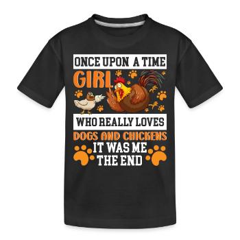 Chiens Poulets Fermiers Poulets Chiens Amants - T-shirt bio Premium Enfant - noir - Devant