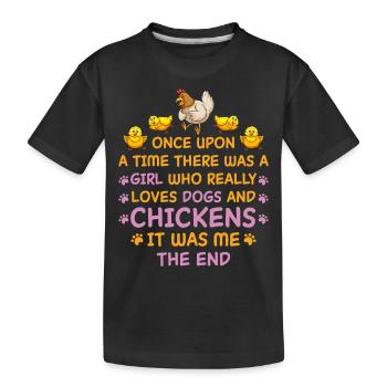 Chiens Poulets Fermiers Poulets Chiens Amants - T-shirt bio Premium Enfant - noir - Devant