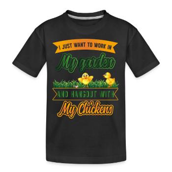 Jardinage Poulets Fermier Poulets Amoureux Jardin - T-shirt bio Premium Enfant - noir - Devant