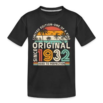 Vintage 1932 Geburtstagsgeschenk - Kinder Premium Bio T-Shirt - Schwarz - Vorne