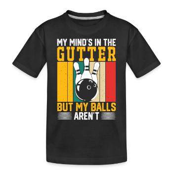 Bowling - Kinder Premium Bio T-Shirt - Schwarz - Vorne