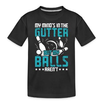 Bowling - Kinder Premium Bio T-Shirt - Schwarz - Vorne