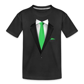 Smoking mit Krawatte für Hochzeiten und besondere - Kinder Premium Bio T-Shirt - Schwarz - Vorne