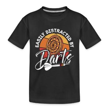 Fléchettes facilement distraites par Bullseye Dart Player - T-shirt bio Premium Enfant - noir - Devant