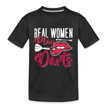 Darts Real Women Play Darts Bullseye Dart Player - T-shirt bio Premium Enfant - noir - Devant
