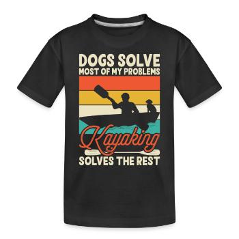 Kayak Kayaker Kayaker Chien - T-shirt bio Premium Enfant - noir - Devant