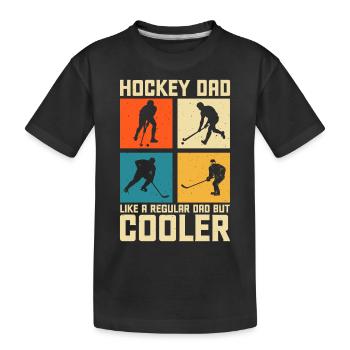 Hockey Eishockey Papa Vater Vatertag - Kids' Premium Organic T-Shirt - black - Front