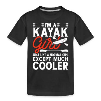 Kajak Kajakfahrer Kajaker - Kinder Premium Bio T-Shirt - Schwarz - Vorne
