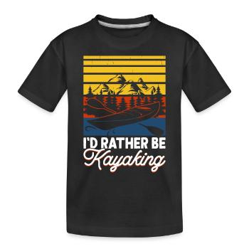 Kajak Kajakfahrer Kajaker - Kinder Premium Bio T-Shirt - Schwarz - Vorne