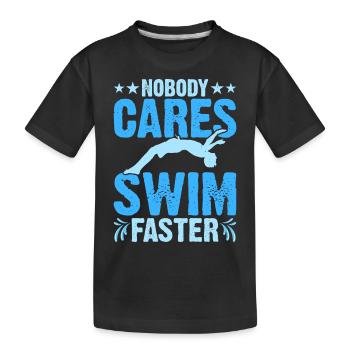 Flotteur de natation - T-shirt bio Premium Enfant - noir - Devant