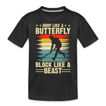 Feldhockey Hockey - Kinder Premium Bio T-Shirt - Schwarz - Vorne