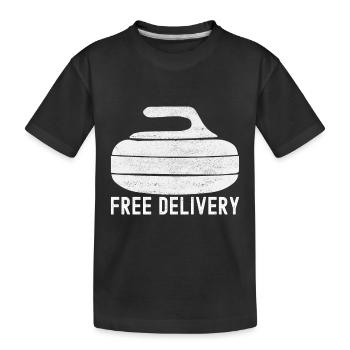 Joueurs de curling - T-shirt bio Premium Enfant - noir - Devant