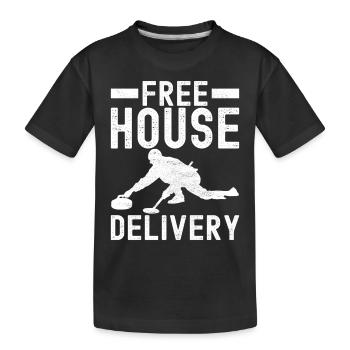 Joueurs de curling - T-shirt bio Premium Enfant - noir - Devant