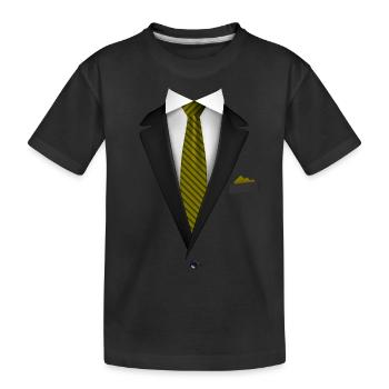 Smoking mit Krawatte für Hochzeiten und besondere - Kinder Premium Bio T-Shirt - Schwarz - Vorne