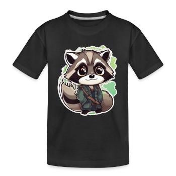 Raton laveur - T-shirt bio Premium Enfant - noir - Devant