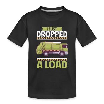 Müllwagen Recycling Müllwagenfahrer - Kinder Premium Bio T-Shirt - Schwarz - Vorne