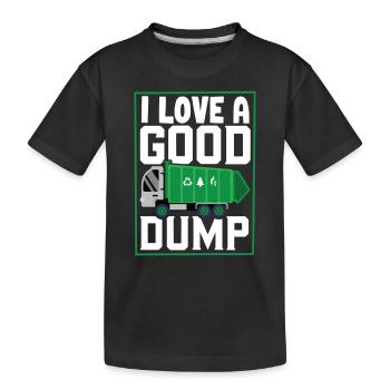 Müllwagen Recycling Müllwagenfahrer - Kinder Premium Bio T-Shirt - Schwarz - Vorne