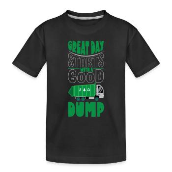 Müllwagen Recycling Müllwagenfahrer - Kinder Premium Bio T-Shirt - Schwarz - Vorne