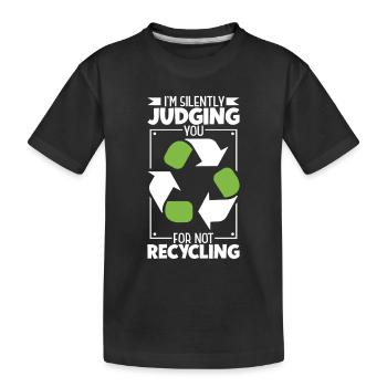 Müllwagen Recycling Müllwagenfahrer - Kinder Premium Bio T-Shirt - Schwarz - Vorne