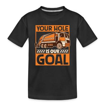 Müllwagen Recycling Müllwagenfahrer - Kinder Premium Bio T-Shirt - Schwarz - Vorne