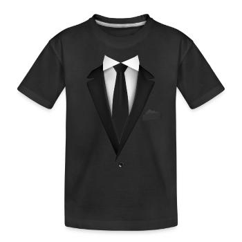 Smoking mit Krawatte für Hochzeiten und besondere - Kinder Premium Bio T-Shirt - Schwarz - Vorne