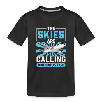 Pilote Aviation Avion Compagnie aérienne Futurs pilotes - T-shirt bio Premium Enfant - noir - Devant