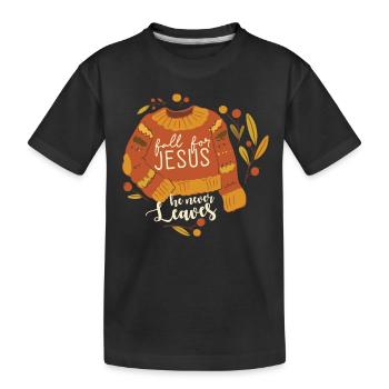 Tomber amoureux de Jésus Croyant Chrétien religieux - T-shirt bio Premium Enfant - noir - Devant