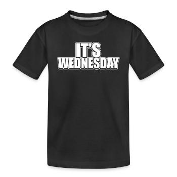 Lustig, es ist Mittwoch Scherzkeks Tag der Woche Wortspiel - Kinder Premium Bio T-Shirt - Schwarz - Vorne