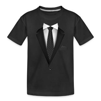 Tuxedo avec une cravate pour les mariages et spéciaux - T-shirt bio Premium Enfant - noir - Devant