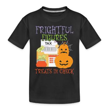 Figurines terribles friandises dans Check Halloween - T-shirt bio Premium Enfant - noir - Devant