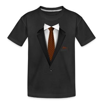 Smoking mit Krawatte für Hochzeiten und besondere - Kinder Premium Bio T-Shirt - Schwarz - Vorne