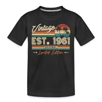 Vintage Geburtstagsgeschenk 1961 62/63 Jahre - Kinder Premium Bio T-Shirt - Schwarz - Vorne