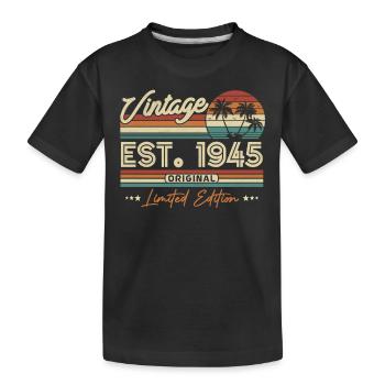 Vintage Geburtstagsgeschenk 1945 - Kinder Premium Bio T-Shirt - Schwarz - Vorne