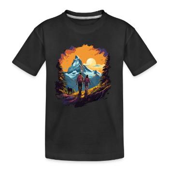 Zermatt, Matterhorn, Cervin montagne, randonneur - T-shirt bio Premium Enfant - noir - Devant