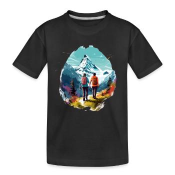 Zermatt, Matterhorn, Cervin montagne, randonneur - T-shirt bio Premium Enfant - noir - Devant